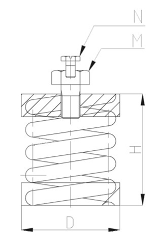 ZTH型<a href='http://www.770333.cn' target='_blank'><u>彈簧減震器</u></a>結(jié)構(gòu)圖